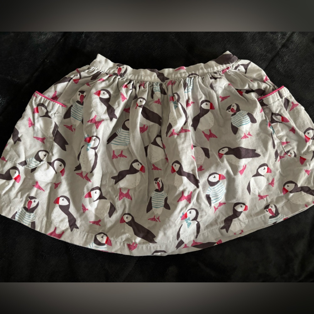 Sup cute penguin Mini Boden corduroy skirt 6